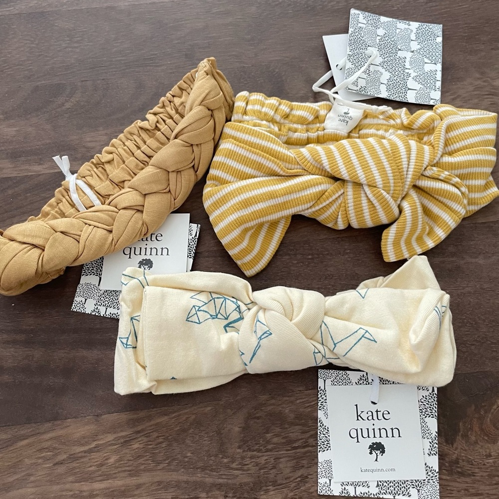 Kate Quinn Kids Hair Accessories Set - Mustard, Cream, White. Infant.